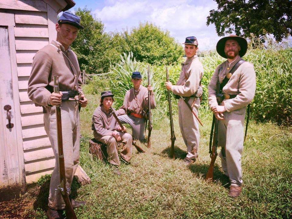 Hanshew, back right, plays a Civil War soldier in the drama A Field of Lost Shoes. Photo contributed by Cody Hanshew. 