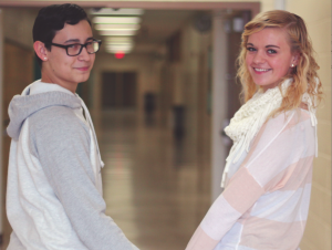 Sophomores Samantha Sudol and  Kaleb Zavala show their affection by holding hands in the hallway. They have been dating for over a year. Photo by Chance Thweatt