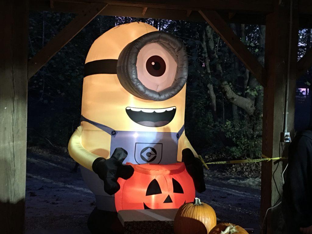 A blowup at the harvest fest featuring the minions 