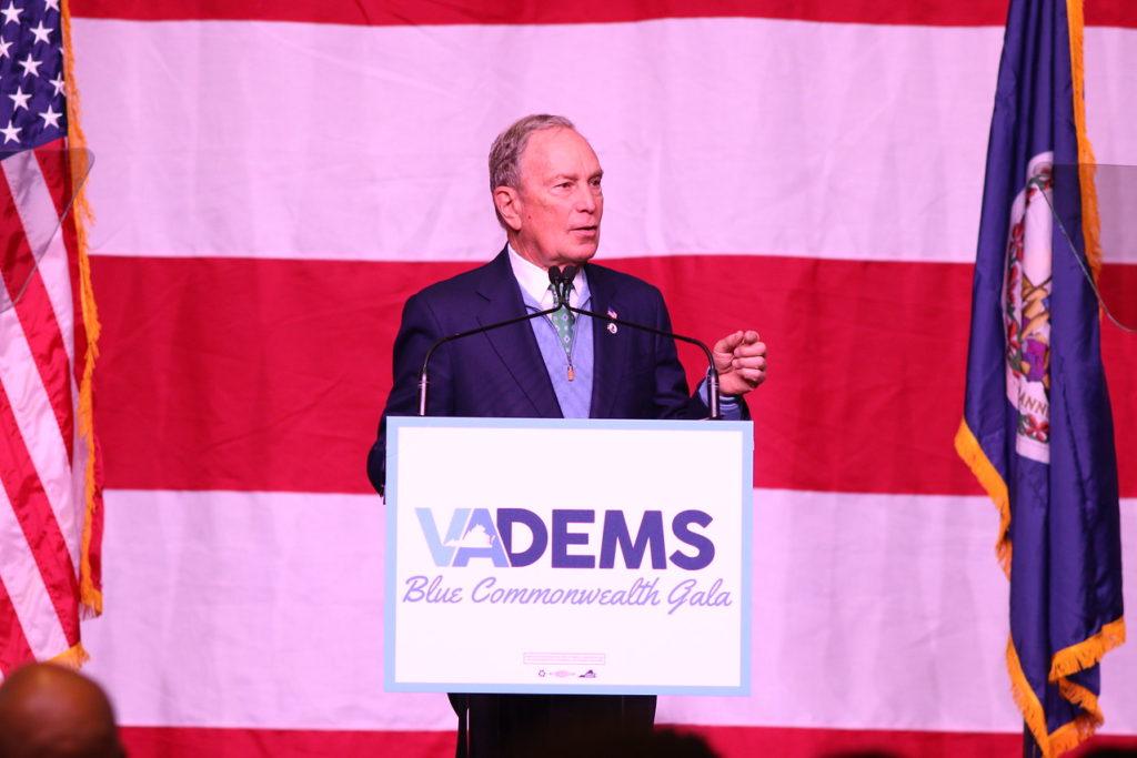 Presidential candidate Mike Bloomberg spoke at the Blue Commonwealth Gala,   Saturday Feb. 15th. Photo by Kaylaa White